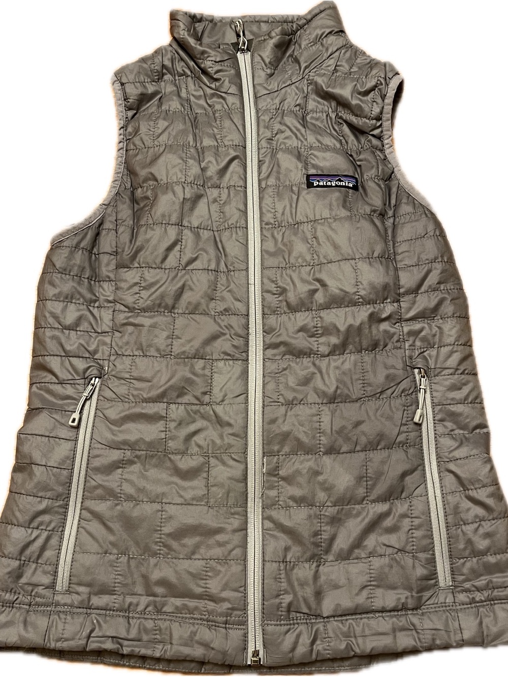 Patagonia Vest Womens XS Gray Nano Puff Quilted Full Zip Insulated Outdoor Gray